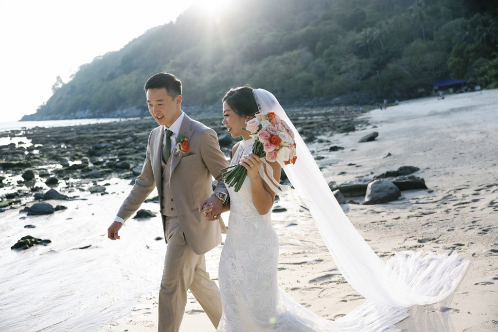 Elegant beach wedding filled with heartfelt moments, glowing sunset portraits, and joyful celebrations by the ocean.