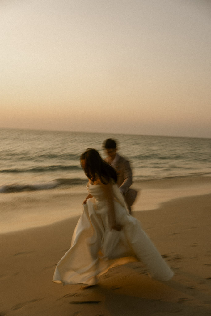 Romantic engagement photoshoot at Banana Beach and Nai Thon Beach Phuket Thailand captured by a Phuket engagement photographer